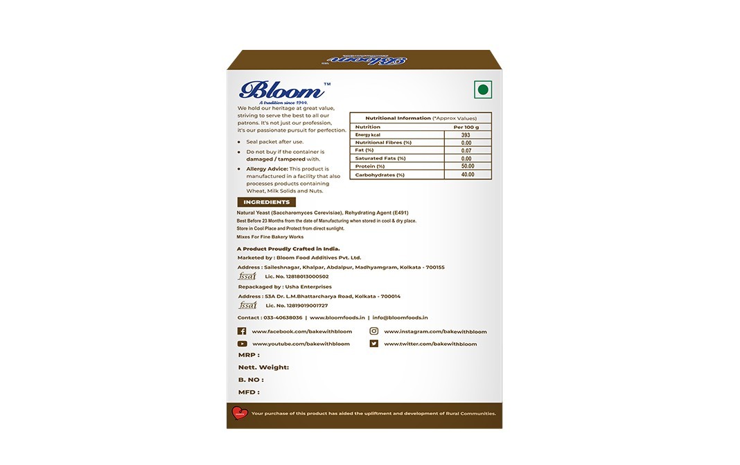 Bloom Dry Yeast    Box  50 grams